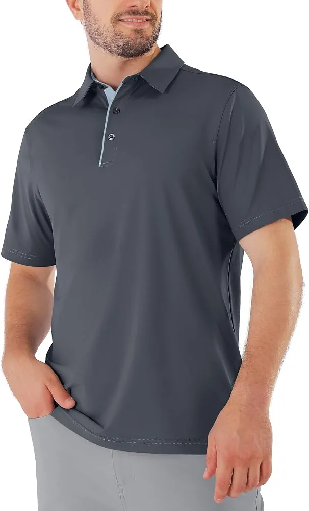 shallowlulu mens golf polo shirts moisture wicking
